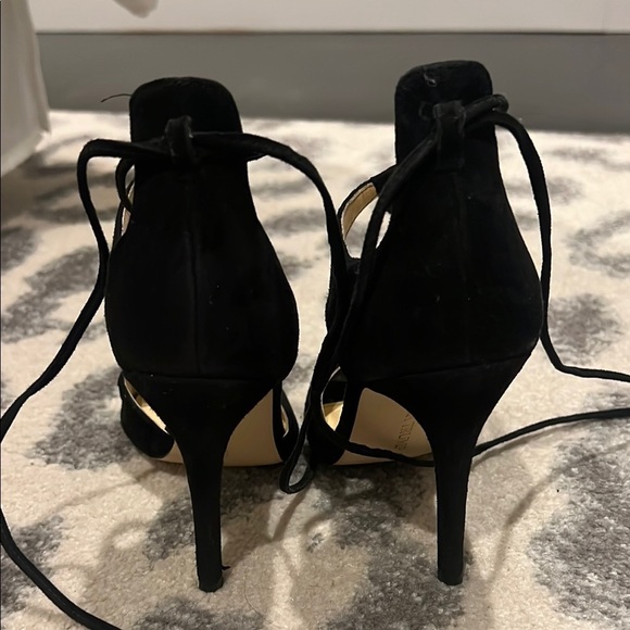 Ivanka Trump Suede Black Heels with Ankle Straps size 6.5 - Picture 4 of 7